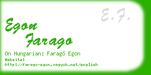 egon farago business card