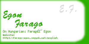 egon farago business card